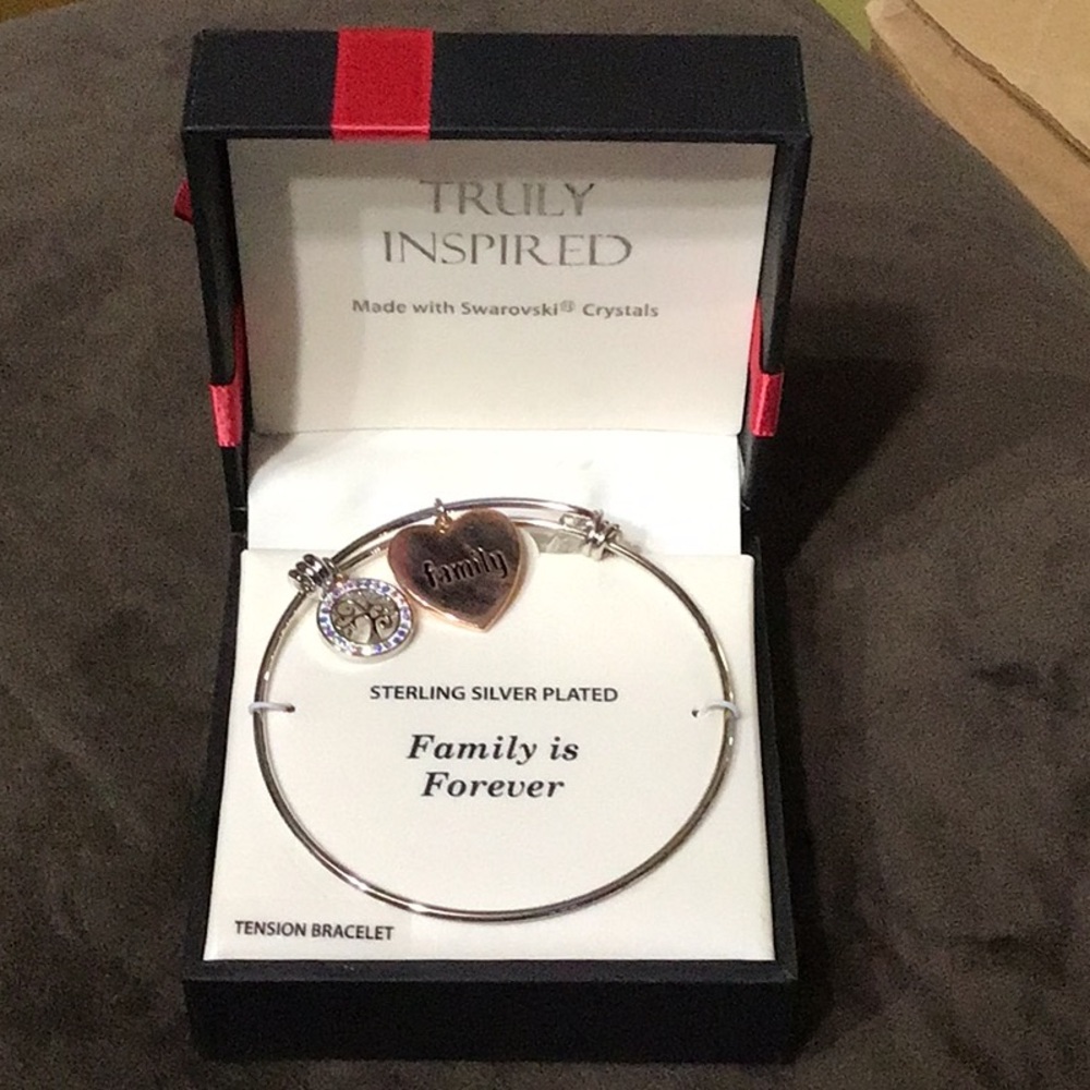 NEW WOMENS STERLING SILVER PLATED TENSION BRACELET